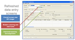 Refreshed data entry screens